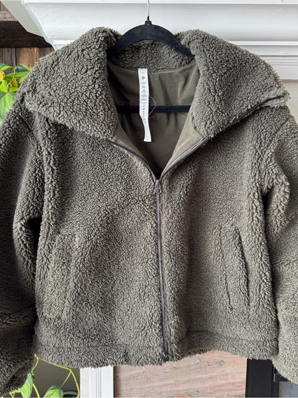 Olive Green Lululemon Teddy Jacket